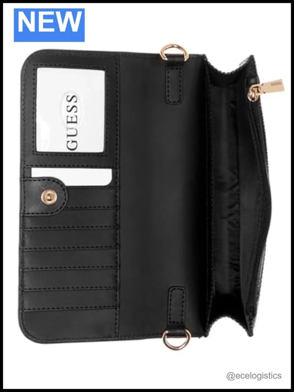 Noelle II Crossbody Flap Organizer, Polyurethane, Satchel, Snap Closure, Gold